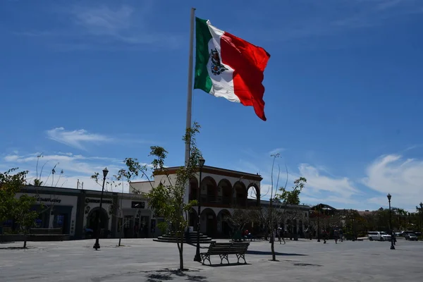 San Jose Del Cabo Mexico Apr Flag Mexico Plaza Mijares — стокове фото