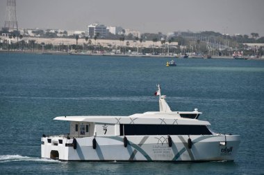 DOHA, Katar - 11 Şubat 2023 'te Doha, Katar' da görülen Arap Dhow Boats.