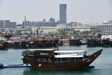 DOHA, Katar - 11 Şubat 2023 'te Doha, Katar' da görülen Arap Dhow Boats.