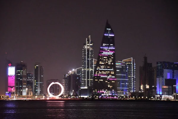 Doha Qatar Feb Skyline Doha Qatar Come Visto Febbraio 2023 — Foto Stock