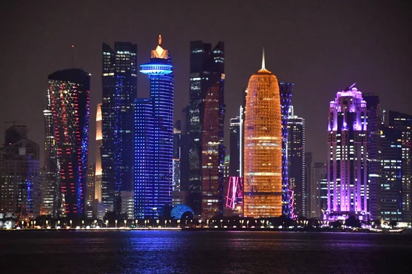 Doha Qatar Feb Skyline Doha Qatar Como Visto Fevereiro 2023 — Fotografia de Stock