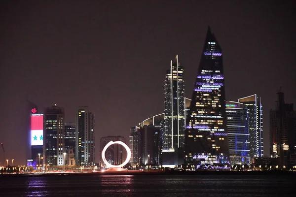 Doha Qatar Feb Skyline Van Doha Qatar Zoals Gezien Februari — Stockfoto