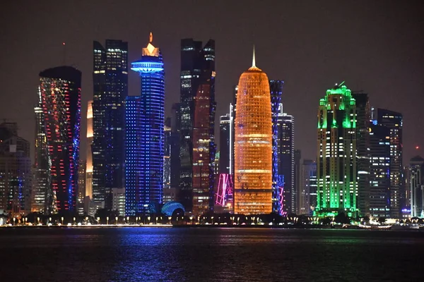 Doha Qatar Feb Skyline Doha Qatar Como Visto Fevereiro 2023 — Fotografia de Stock