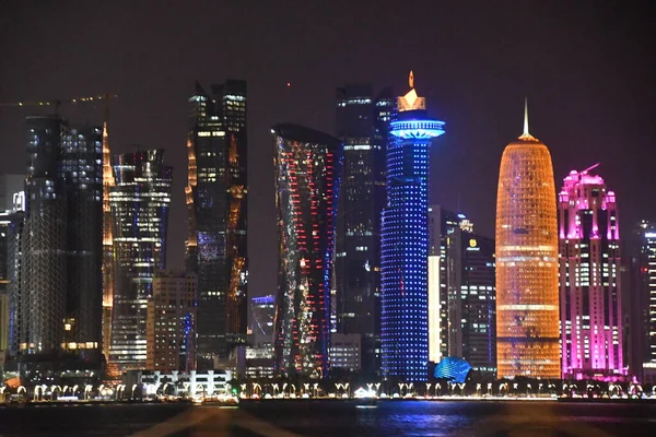 Doha Qatar Février Skyline Doha Qatar Tel Que Février 2023 — Photo