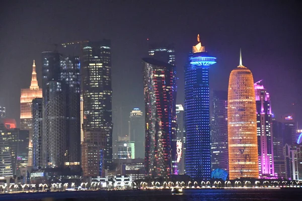 Doha Qatar Feb Skyline Doha Qatar Seen Feb 2023 — Stock Photo, Image