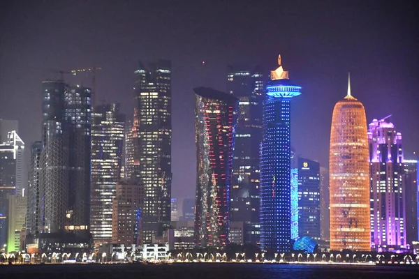 Doha Katar Şubat Şubat 2023 Katar Doha Nın Skyline — Stok fotoğraf