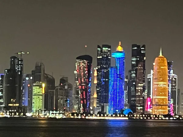 Doha Qatar Feb Skyline Doha Qatar Come Visto Febbraio 2023 — Foto Stock