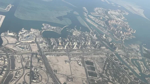 Doha Qatar Feb Вид Самолета Доху Катаре Видно Февраля 2023 — стоковое фото