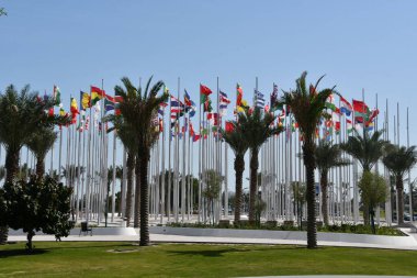 DOHA, Katar - 12 Şubat 2023 'te Katar' ın Doha kentindeki Flag Plaza.