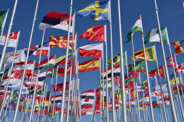DOHA, Katar - 12 Şubat 2023 'te Katar' ın Doha kentindeki Flag Plaza.