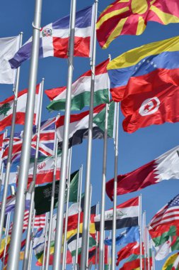 DOHA, Katar - 12 Şubat 2023 'te Katar' ın Doha kentindeki Flag Plaza.