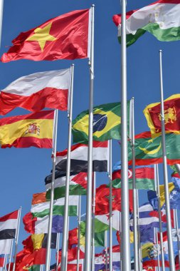 DOHA, Katar - 12 Şubat 2023 'te Katar' ın Doha kentindeki Flag Plaza.
