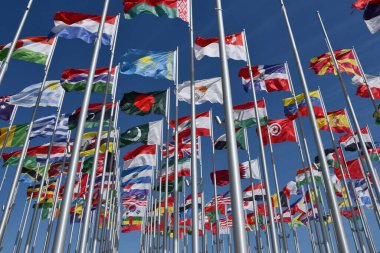 DOHA, Katar - 12 Şubat 2023 'te Katar' ın Doha kentindeki Flag Plaza.