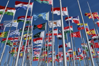 DOHA, Katar - 12 Şubat 2023 'te Katar' ın Doha kentindeki Flag Plaza.