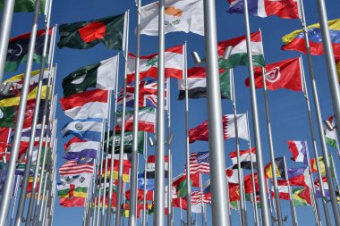 DOHA, Katar - 12 Şubat 2023 'te Katar' ın Doha kentindeki Flag Plaza.