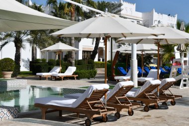 DOHA Katar - 11 Şubat 2023 'te Katar' ın Doha kentinde bir Ritz-Carlton Oteli olan Şark Village & Spa 'da görüldü..