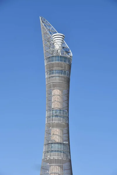 Доха Катар Feb Aspire Tower Известный Torch Faba Qatar Seen — стоковое фото