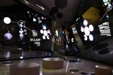 DOHA, Katar - 13 Şubat 2023 'te Katar' ın Doha kentindeki Ulusal Katar Müzesi.