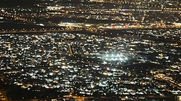 Vista Aérea Dos Emirados Árabes Unidos Noite — Fotografia de Stock
