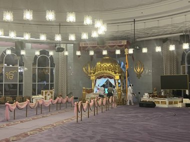 DUBAI BAE - 17 Şubat 2023 'te Dubai, BAE' de görülen Jebel Ali Gurudwara.