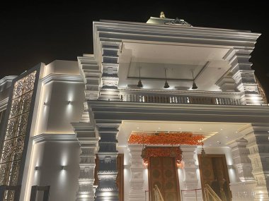 DUBAI BAE - 17 Şubat 2023 'te Dubai, BAE' de görülen Jebel Ali Hindu Tapınağı.