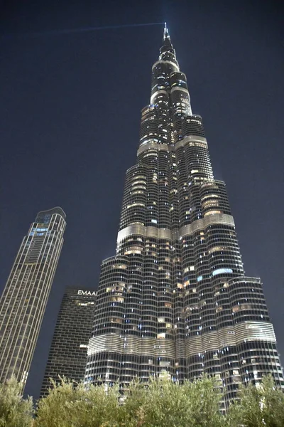 Dubai Uae Feb Led Lights Show Burj Khalifa Dubai Uae — Stock Photo, Image