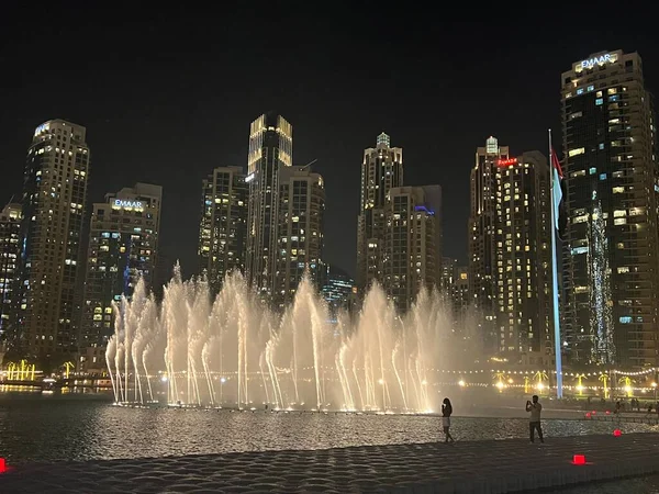 Dubai Emirados Árabes Unidos Feb Dubai Fountain Dubai Emirados Árabes — Fotografia de Stock
