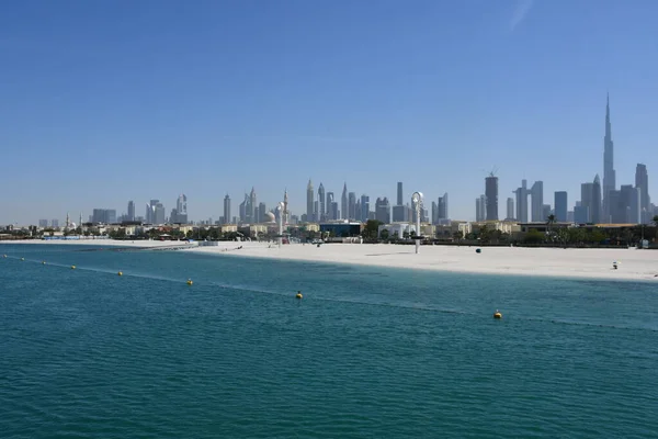 Dubai Förenade Arabemiraten Feb Utsikt Över Skyskraporna Från Jumeirah Bay — Stockfoto