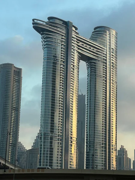 Озил Uae Feb Address Skyview Towers Dubai Uae Seen Feb — стоковое фото