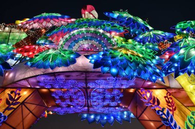 DUBAI, BAE - 19 Şubat: Dubai, BAE 'deki Dubai Garden Glow, 9 Şubat 2023.