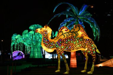 DUBAI, BAE - 19 Şubat: Dubai, BAE 'deki Dubai Garden Glow, 9 Şubat 2023.