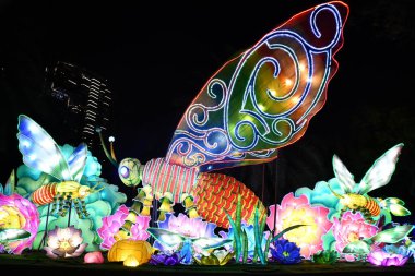 DUBAI, BAE - 19 Şubat: Dubai, BAE 'deki Dubai Garden Glow, 9 Şubat 2023.