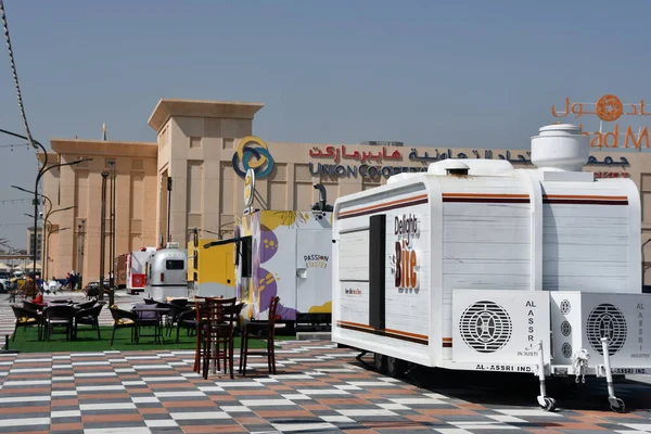 Dubai Iae Feb Livsmedelsbilar Vid Mirdif Park Way Dubai Förenade — Stockfoto