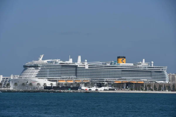Dubai Vae Februar 2023 Kreuzfahrtschiff Costa Toscana Legt Dubai Harbour — Stockfoto