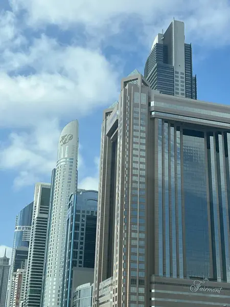 Dubai Eau Février Vue Des Gratte Ciel Sheikh Zayed Road — Photo