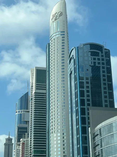 Dubai Vae Feb Blick Auf Die Wolkenkratzer Der Sheikh Zayed — Stockfoto