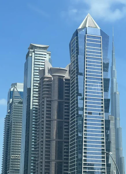 Dubai Émirats Arabes Unis Février Vue Des Gratte Ciel Sheikh — Photo
