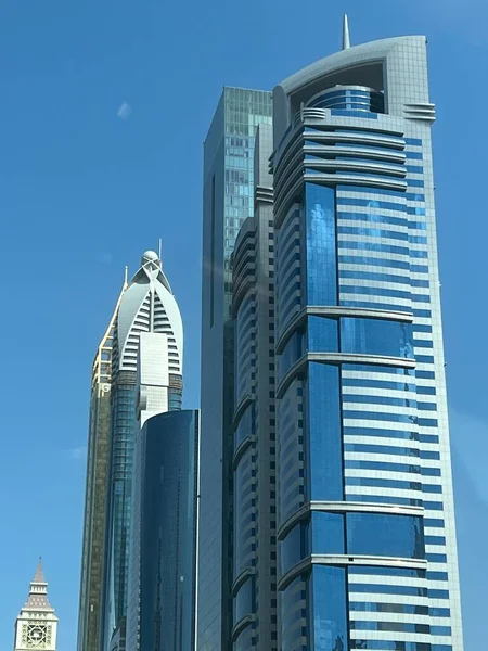 Dubai Emirados Árabes Unidos Feb Vista Dos Arranha Céus Sheikh — Fotografia de Stock