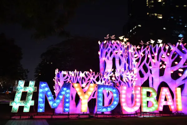 DUBAI, BAE - 19 Şubat: Dubai, BAE 'deki Dubai Garden Glow, 9 Şubat 2023.