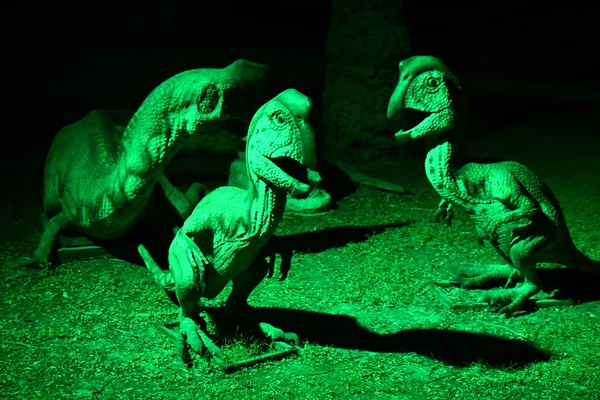 Dubai Förenade Arabemiraten Feb Dinosaurieparken Vid Dubai Garden Glow Dubai — Stockfoto
