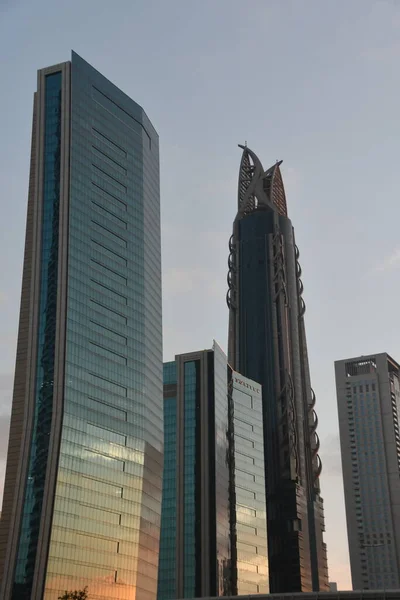 Dubai Förenade Arabemiraten Feb Utsikt Över Sheikh Zayed Road Skyskrapor — Stockfoto