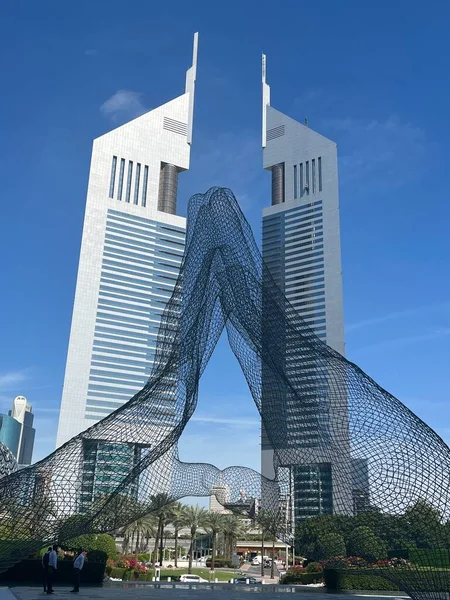 Dubai Ηνωμένα Αραβικά Εμιράτα Φεβρουαρίου Πάρκο Γλυπτικής Στο Διεθνές Οικονομικό — Φωτογραφία Αρχείου