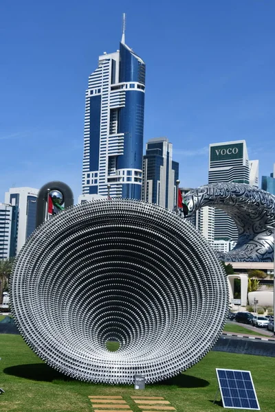 Dubai Uae Feb Sculpture Park Dubai International Financial Centre Dubai — Stock Photo, Image