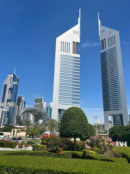 Dubai Emirados Árabes Unidos Feb Torres Emirates Dubai Emirados Árabes — Fotografia de Stock