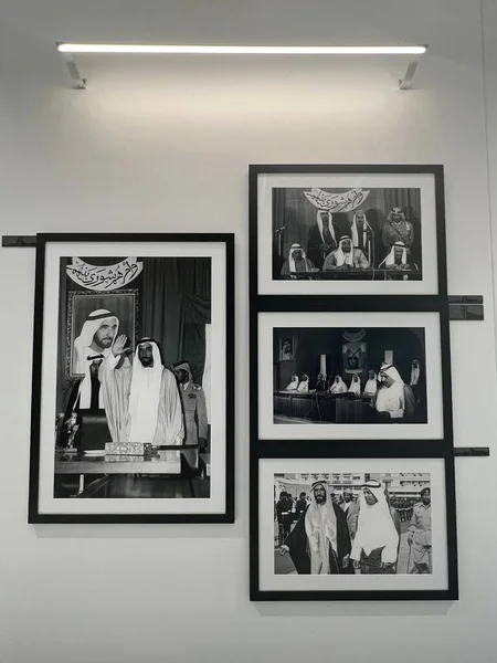 stock image DUBAI, UAE - FEB 21: United Arab Emirates - Past and Present - A Photographic Journey at Mohammed bin Rashid Library in Dubai, UAE, as seen on Feb 21, 2023.