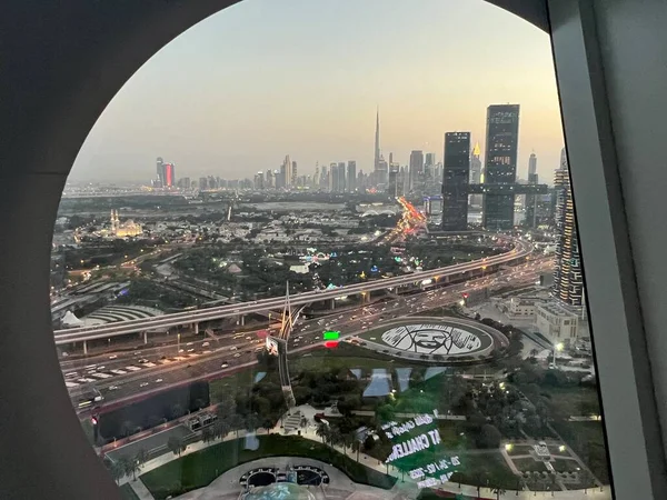 Dubai Förenade Arabemiraten Feb Utsikt Över Skyskrapor Sheikh Zayed Road — Stockfoto