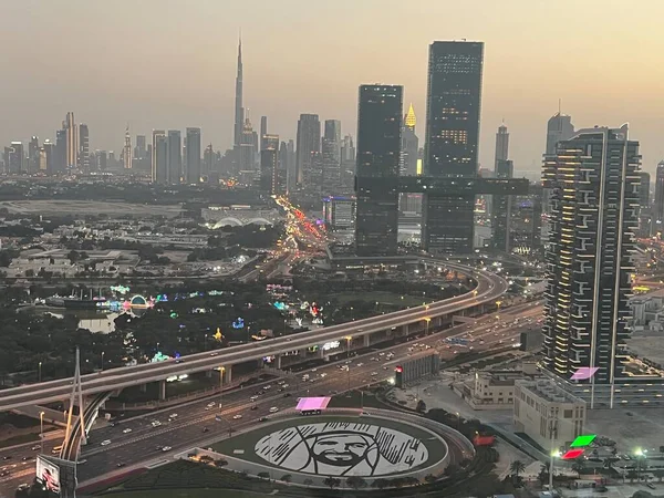 Dubai Vae Feb Blick Auf Wolkenkratzer Der Sheikh Zayed Road — Stockfoto