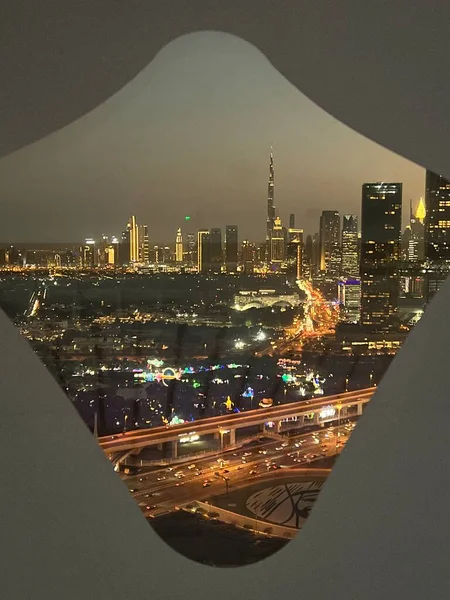 Dubai Emirados Árabes Unidos Feb Vista Arranha Céus Sheikh Zayed — Fotografia de Stock