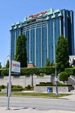 28 Mayıs 2023 'te Kanada' nın Ontario kentindeki Niagara Şelalesi 'nde Sheraton Fallsview Oteli' nde görüldü..