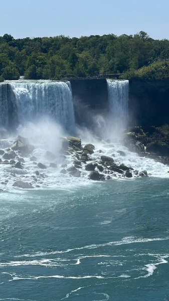 Wodospad American Falls Wodospad Bridal Veil Falls Część Wodospadu Niagara — Zdjęcie stockowe